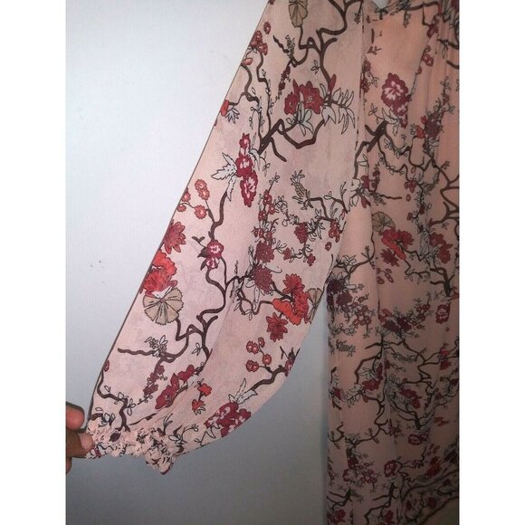 Womens dress floral cold shoulder sheath Stretch Sz M peachy Pink Max Edition - Picture 9 of 11